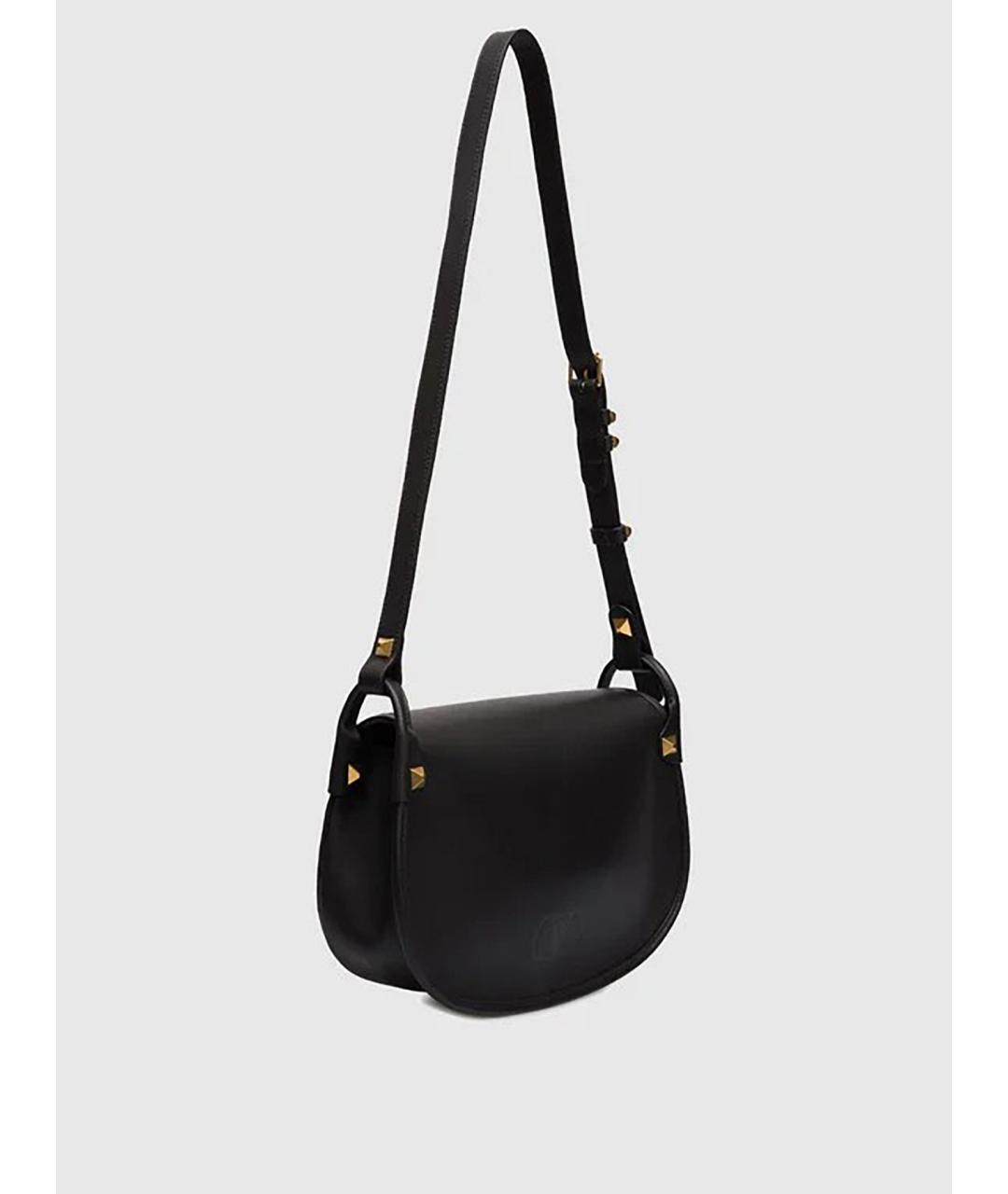 VALENTINO Черная кожаная сумка через плечо, фото 4