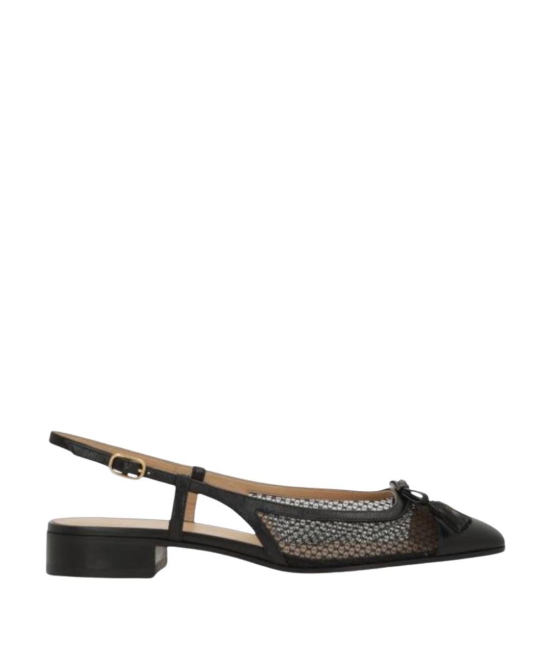 VALENTINO Черные кожаные балетки, фото 1