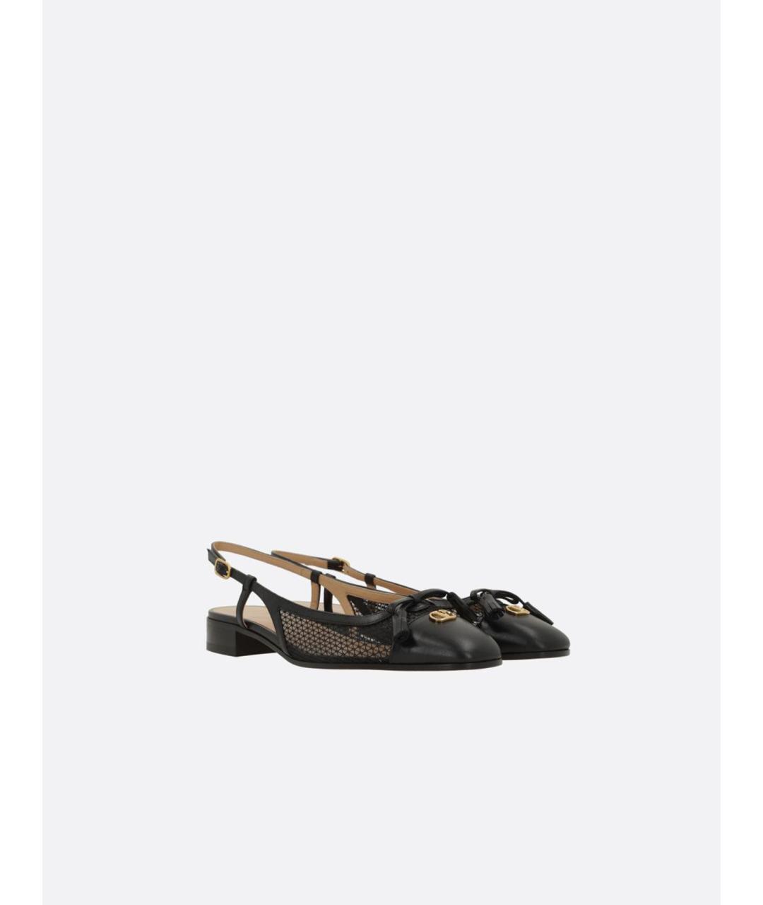 VALENTINO Черные кожаные балетки, фото 2