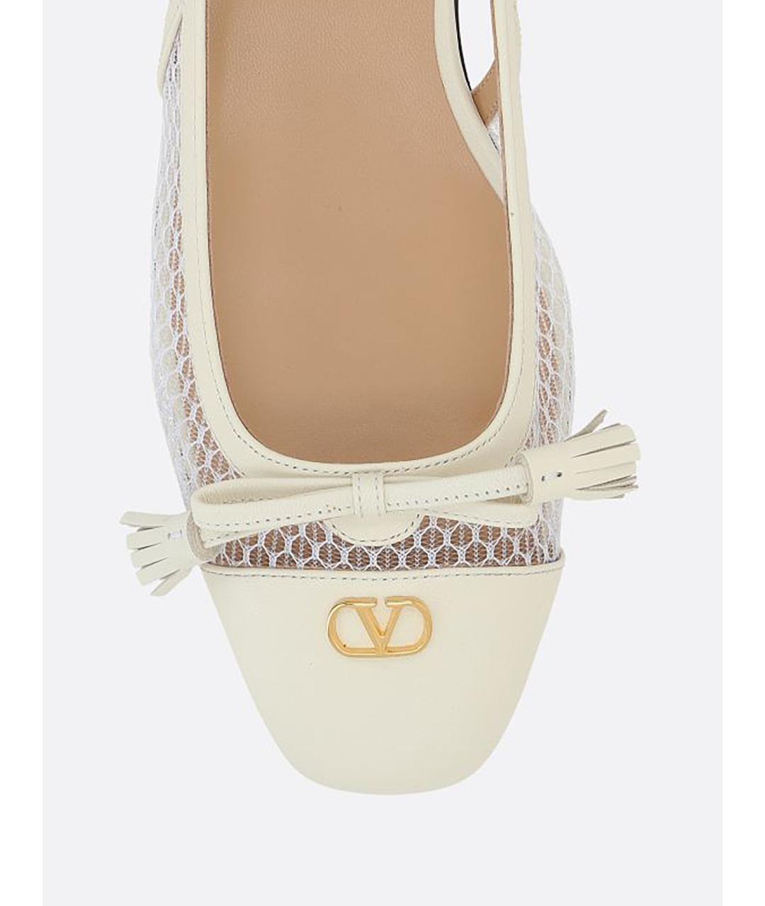 VALENTINO Бежевые кожаные балетки, фото 3