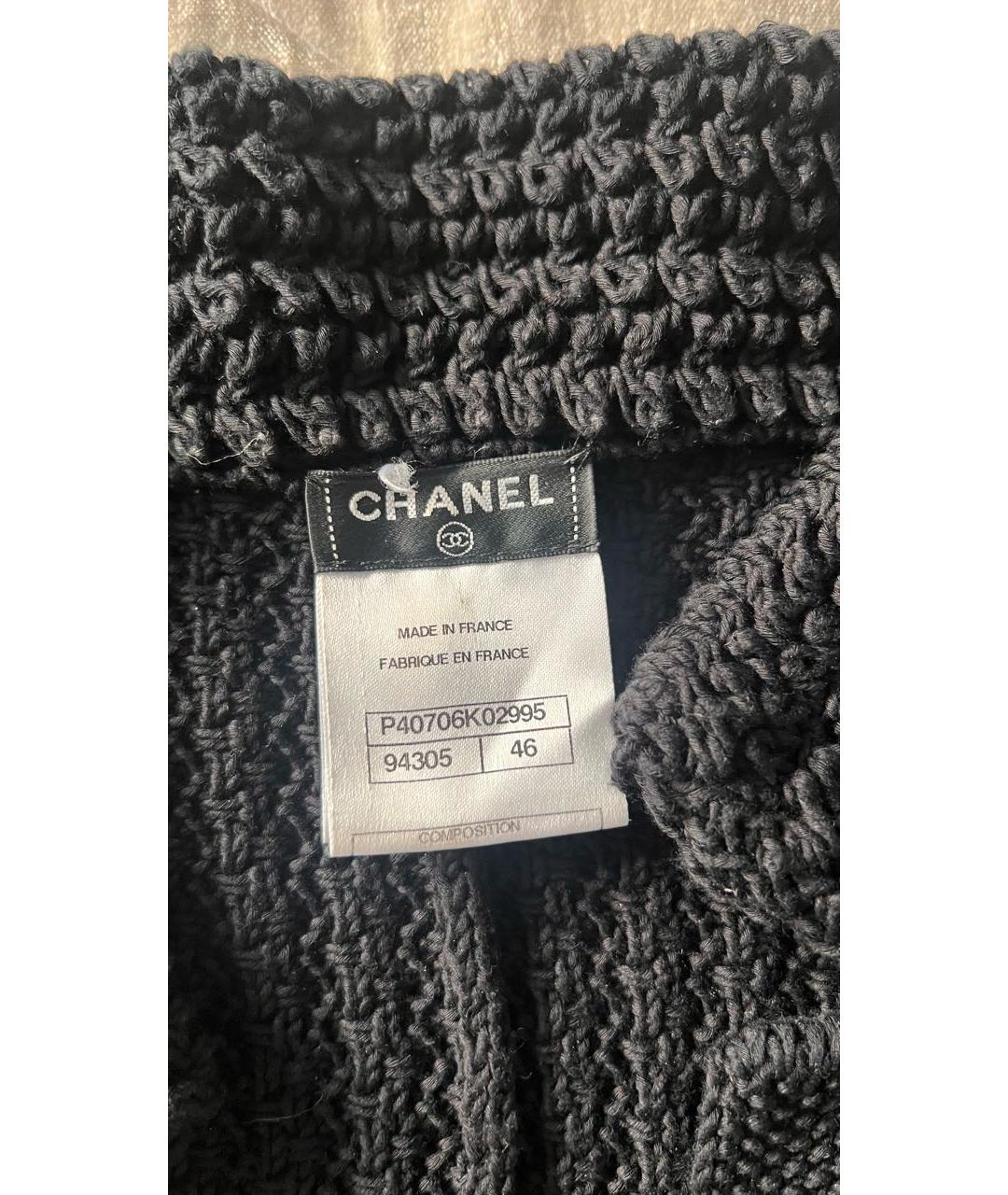CHANEL Черный хлопковый жакет/пиджак, фото 5