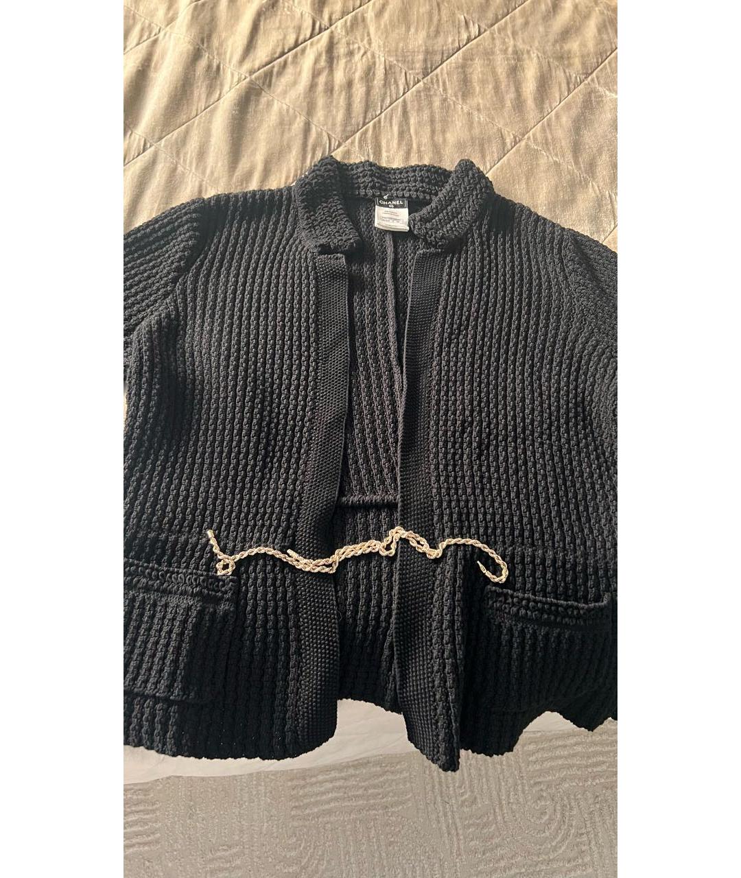 CHANEL Черный хлопковый жакет/пиджак, фото 3