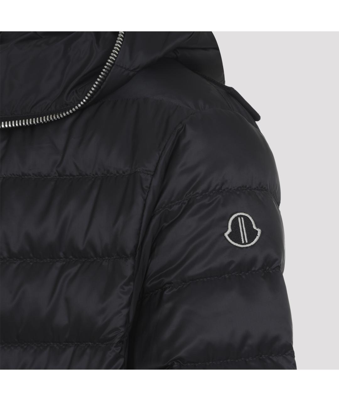 MONCLER Черный полиэстеровый пуховик, фото 4