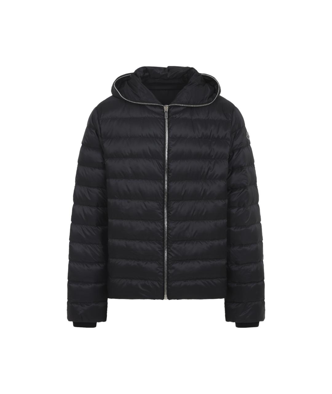 MONCLER Черный полиэстеровый пуховик, фото 1