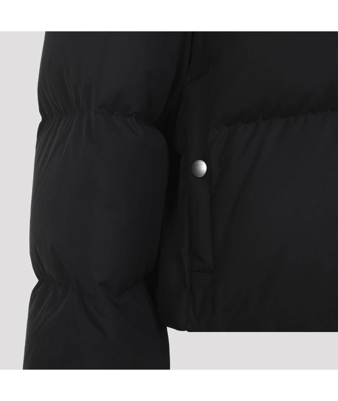 MONCLER Черный полиэстеровый пуховик, фото 5