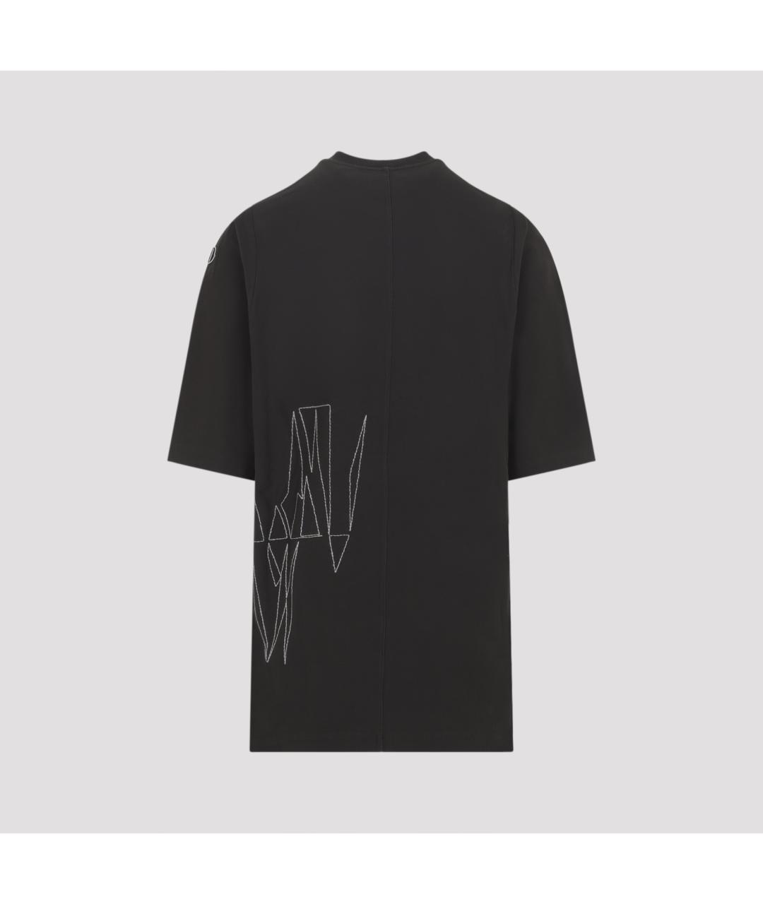 MONCLER Черная хлопковая футболка, фото 2