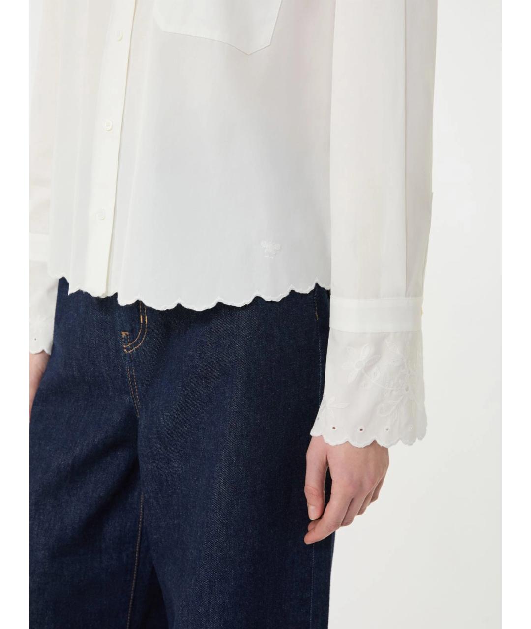 WEEKEND MAX MARA Белая хлопковая рубашка, фото 4