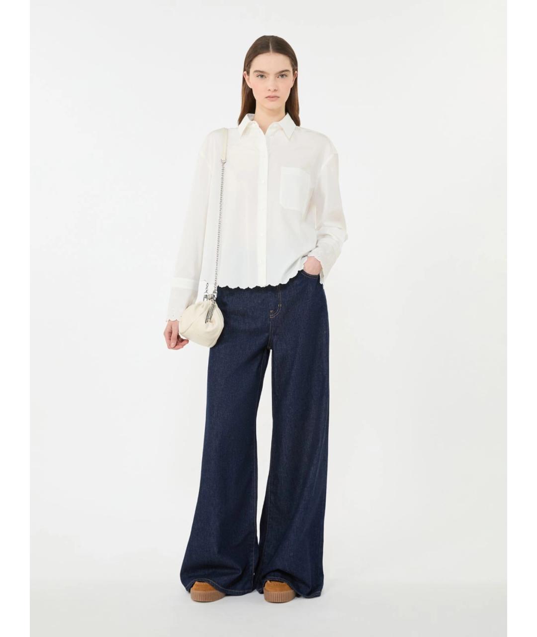 WEEKEND MAX MARA Белая хлопковая рубашка, фото 5