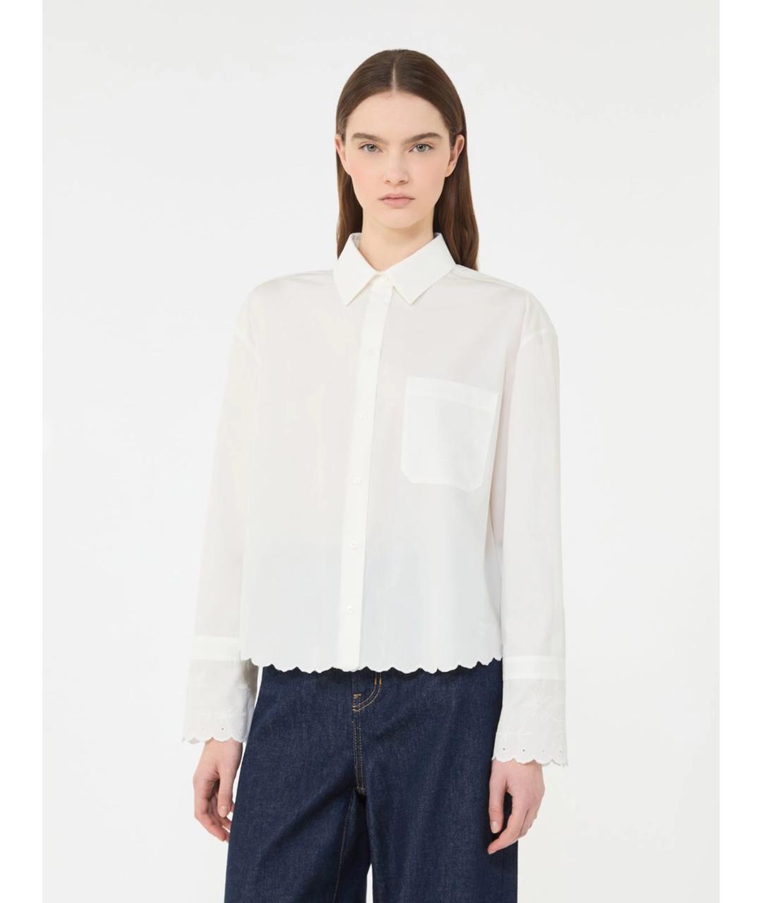 WEEKEND MAX MARA Белая хлопковая рубашка, фото 2