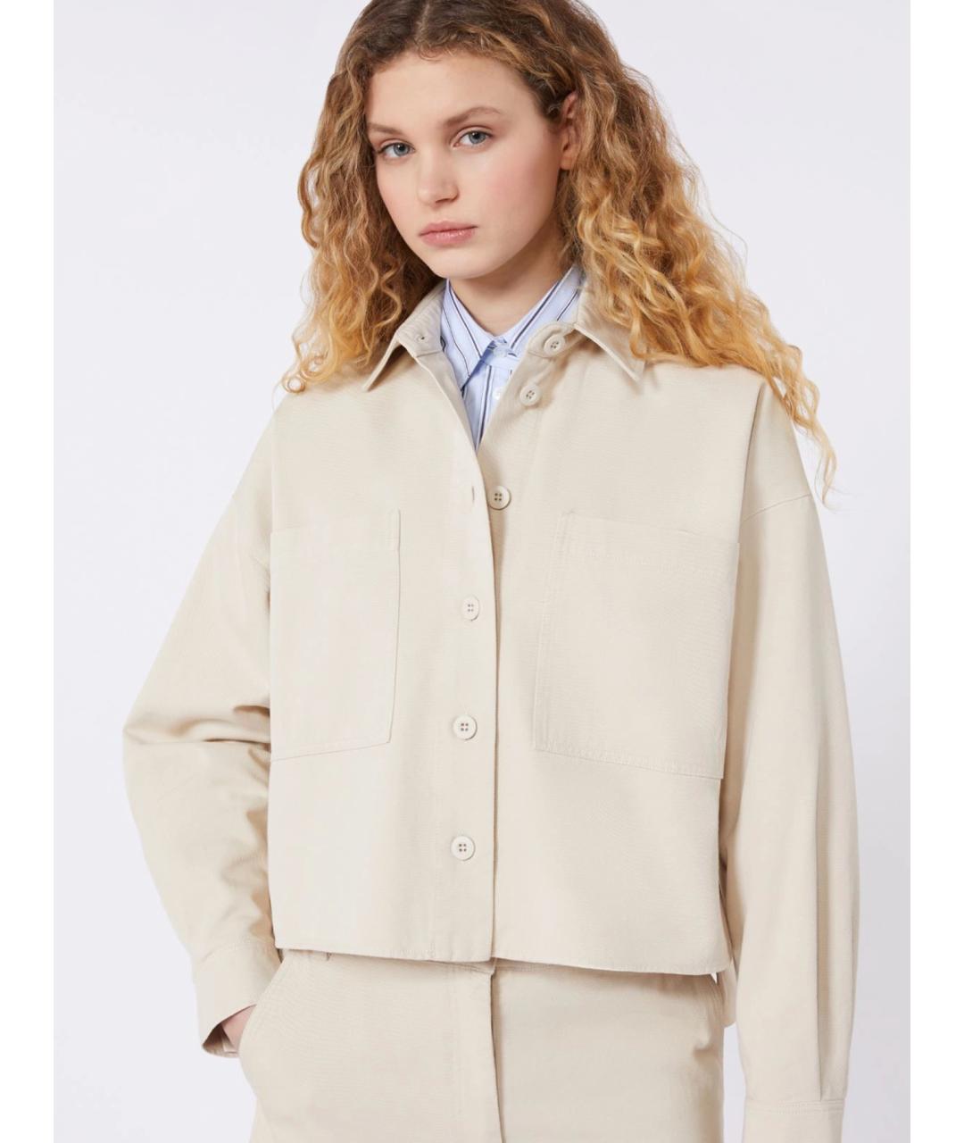 WEEKEND MAX MARA Бежевая хлопковая куртка, фото 5