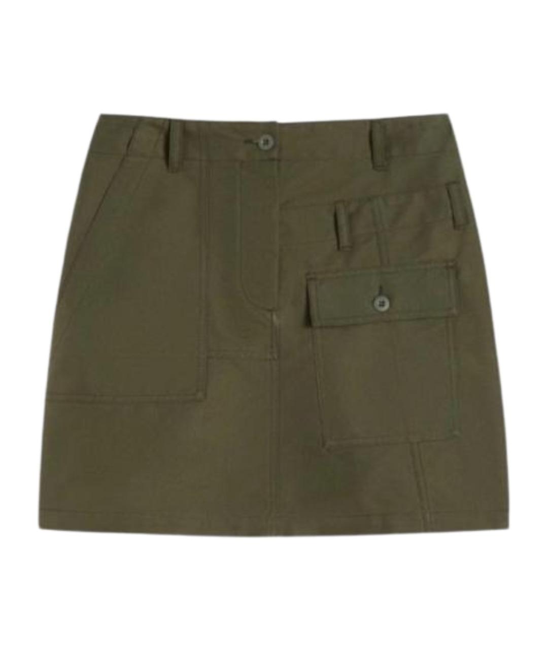 WEEKEND MAX MARA Зеленая хлопковая юбка мини, фото 1