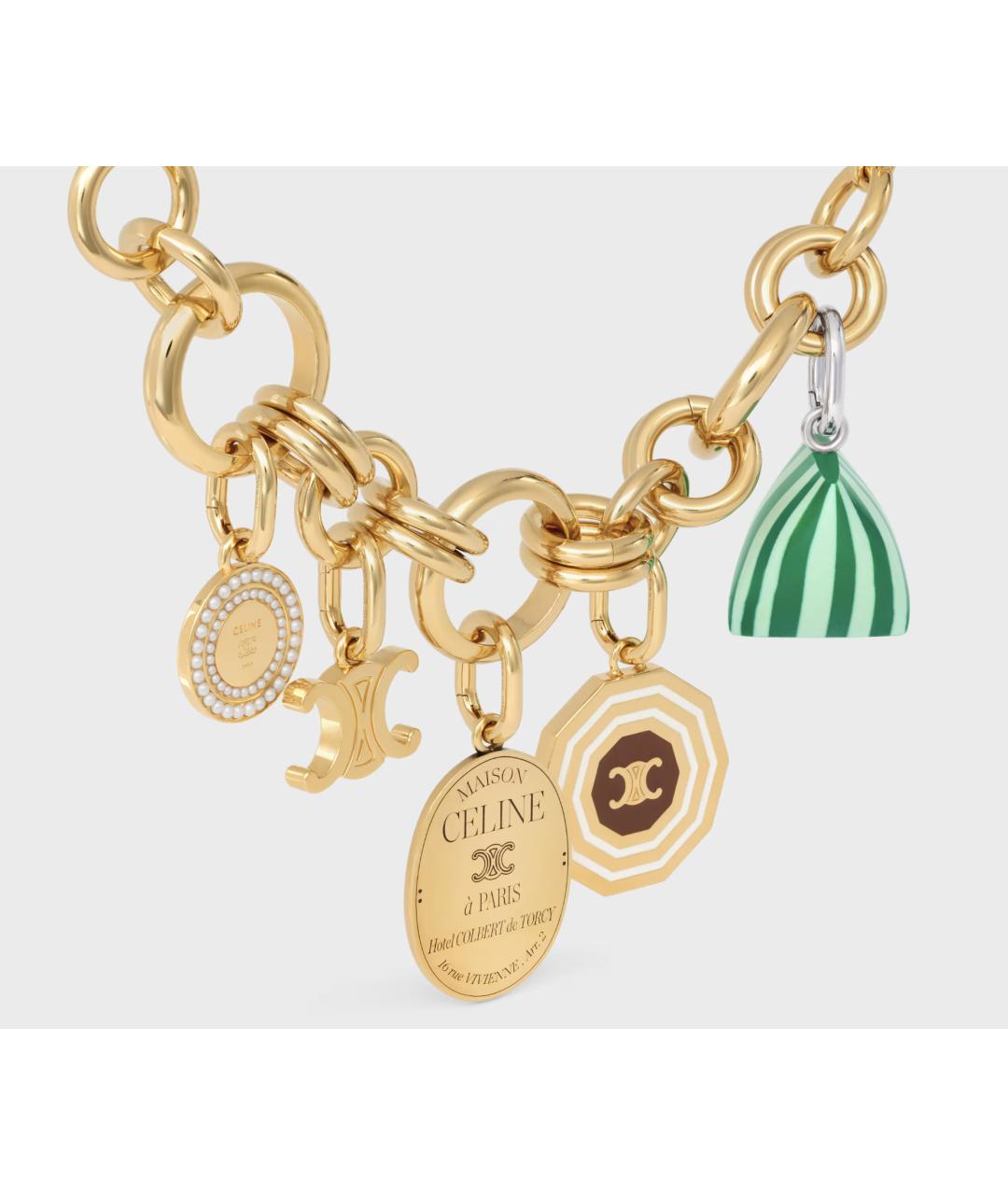 CELINE Золотая латунная подвеска, фото 2