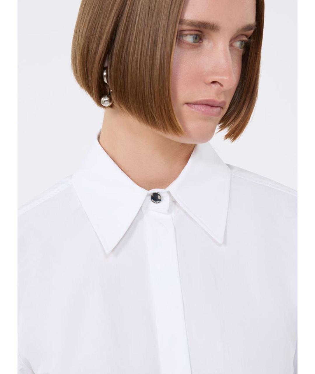 SPORTMAX Белая хлопковая рубашка, фото 5