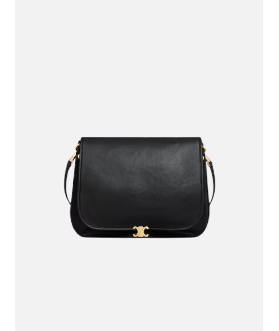CELINE Черная кожаная сумка через плечо, фото 4