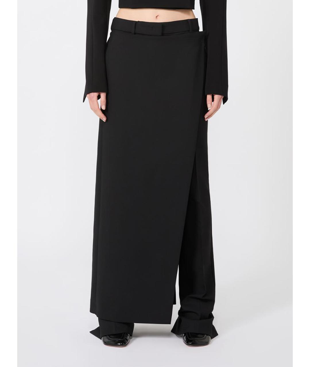 SPORTMAX Черные полиэстеровые брюки широкие, фото 3