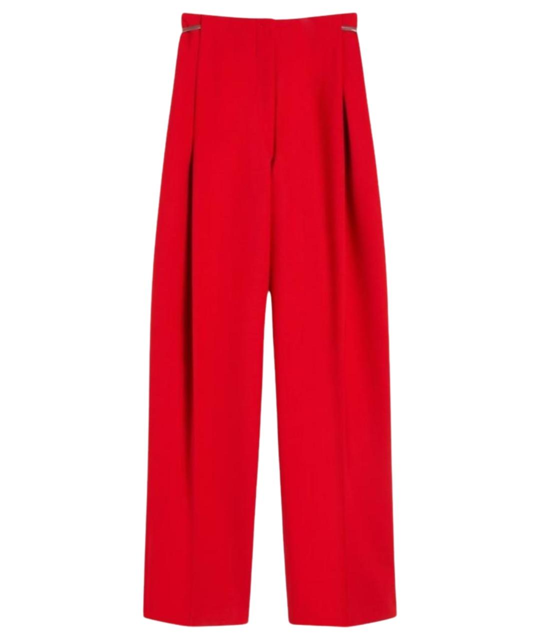 SPORTMAX Красные полиэстеровые брюки широкие, фото 1