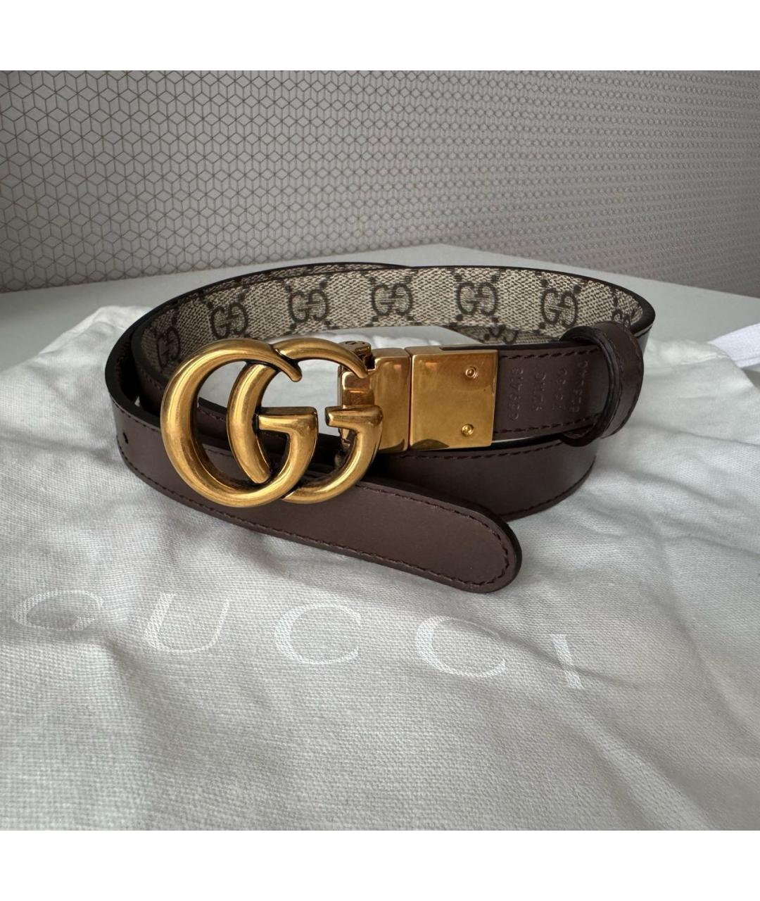 GUCCI Коричневый кожаный ремень, фото 4