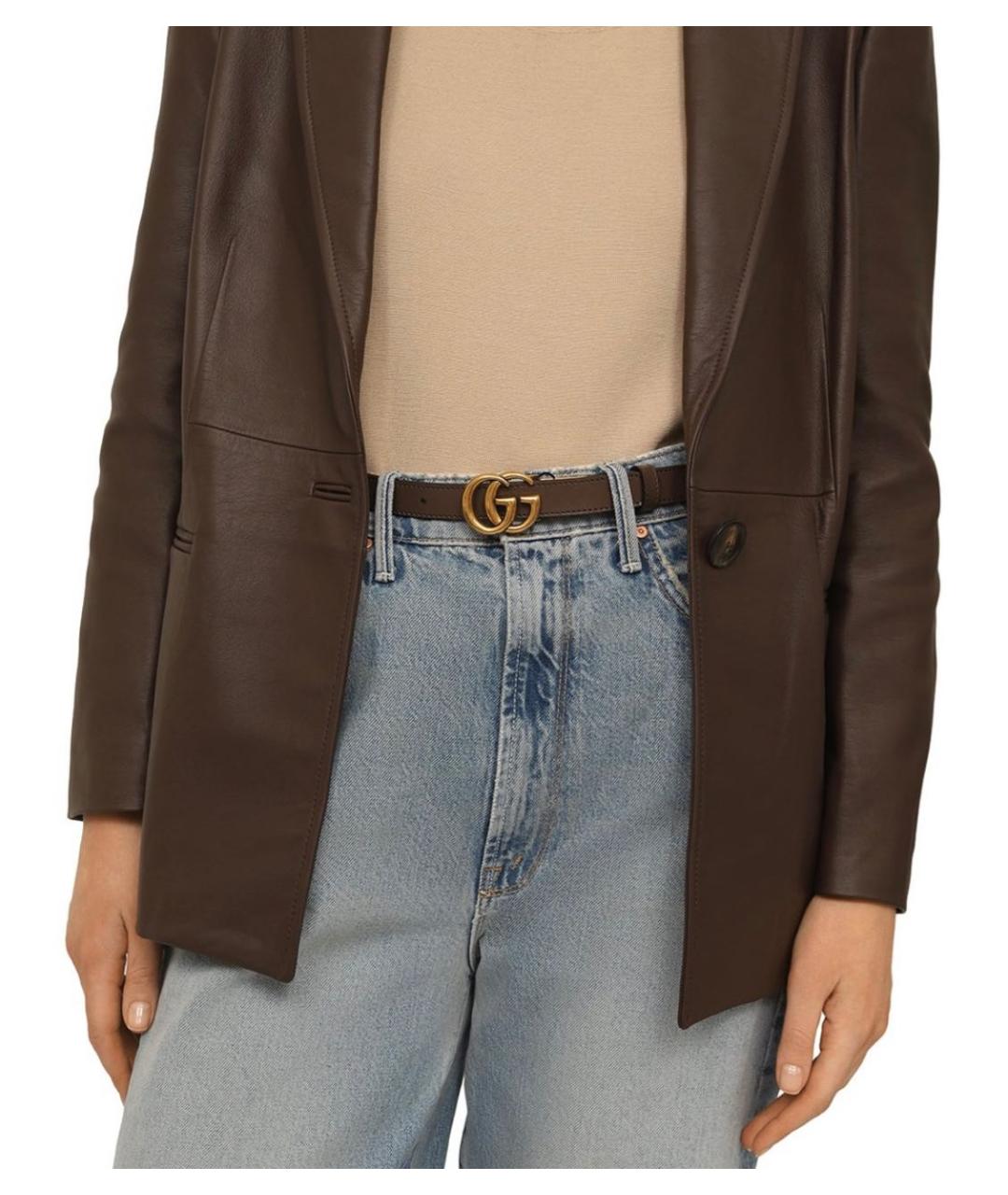 GUCCI Коричневый кожаный ремень, фото 3