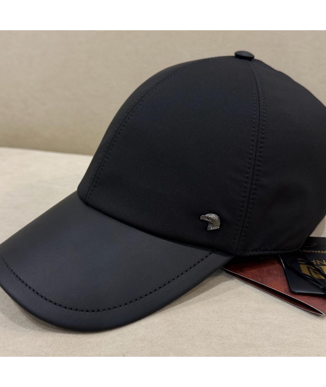 STEFANO RICCI Черная кожаная кепка/бейсболка, фото 4
