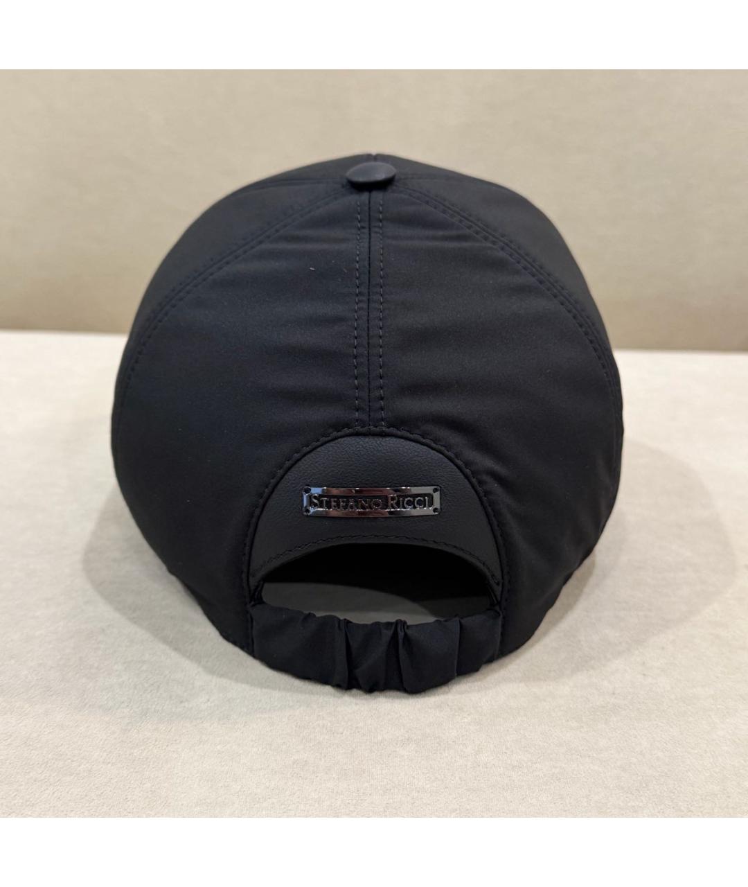 STEFANO RICCI Черная кожаная кепка/бейсболка, фото 5