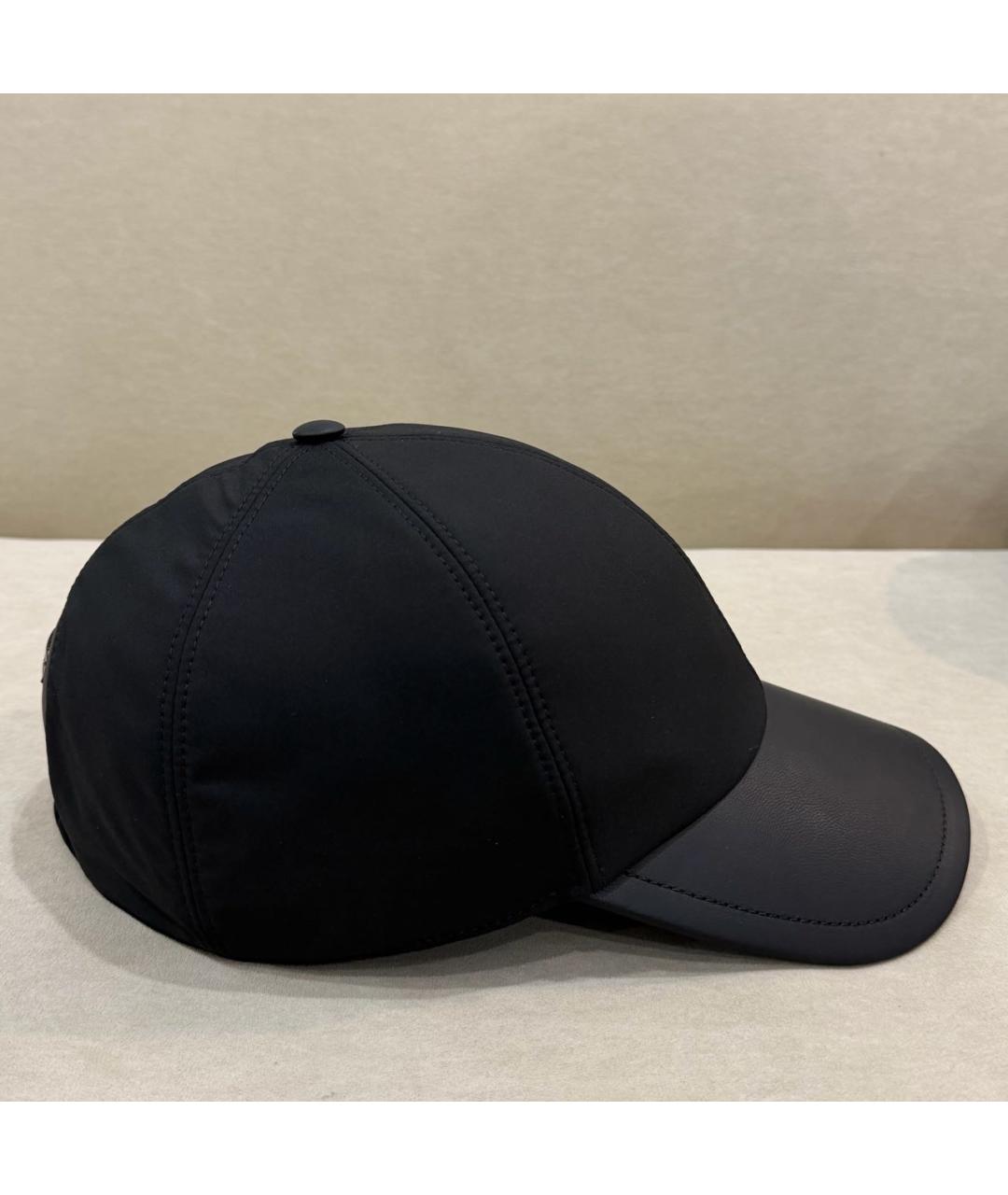 STEFANO RICCI Черная кожаная кепка/бейсболка, фото 2