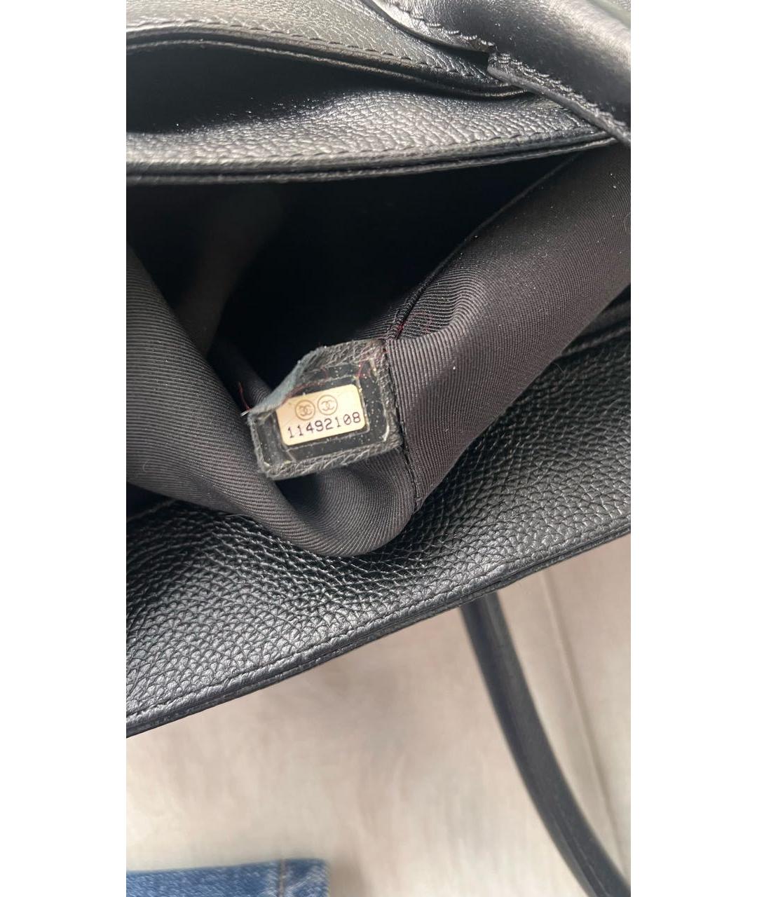 CHANEL Черная кожаная сумка тоут, фото 6