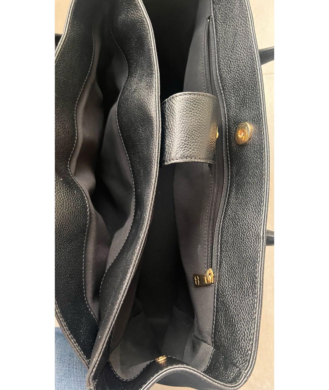 CHANEL Черная кожаная сумка тоут, фото 4