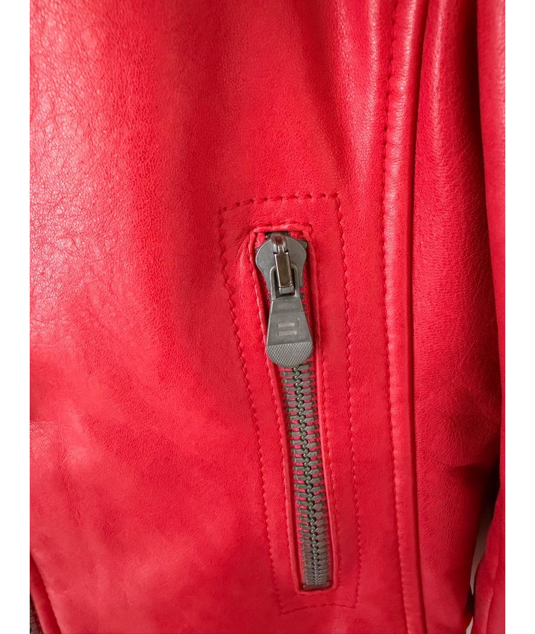 BALENCIAGA Бордовая кожаная куртка, фото 3