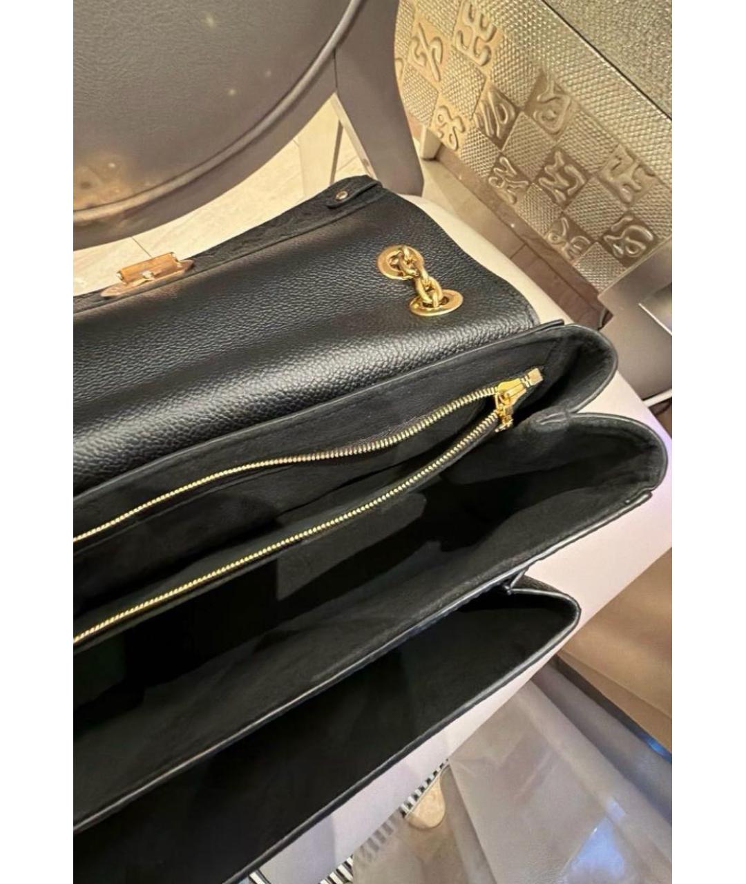 LOUIS VUITTON Черная кожаная сумка через плечо, фото 4