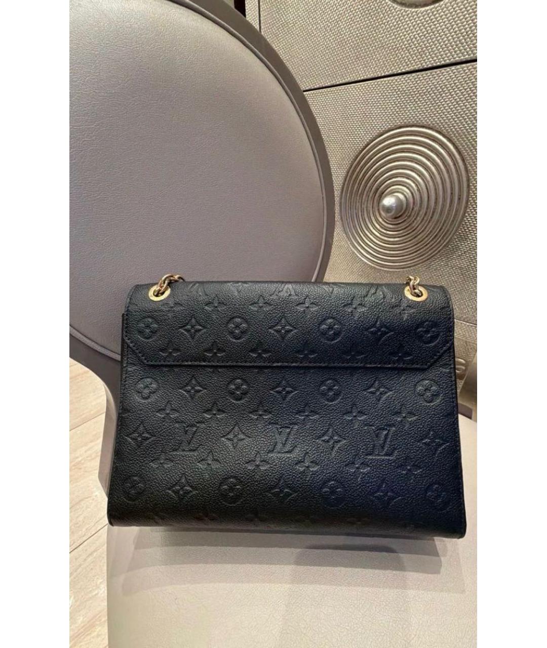 LOUIS VUITTON Черная кожаная сумка через плечо, фото 3