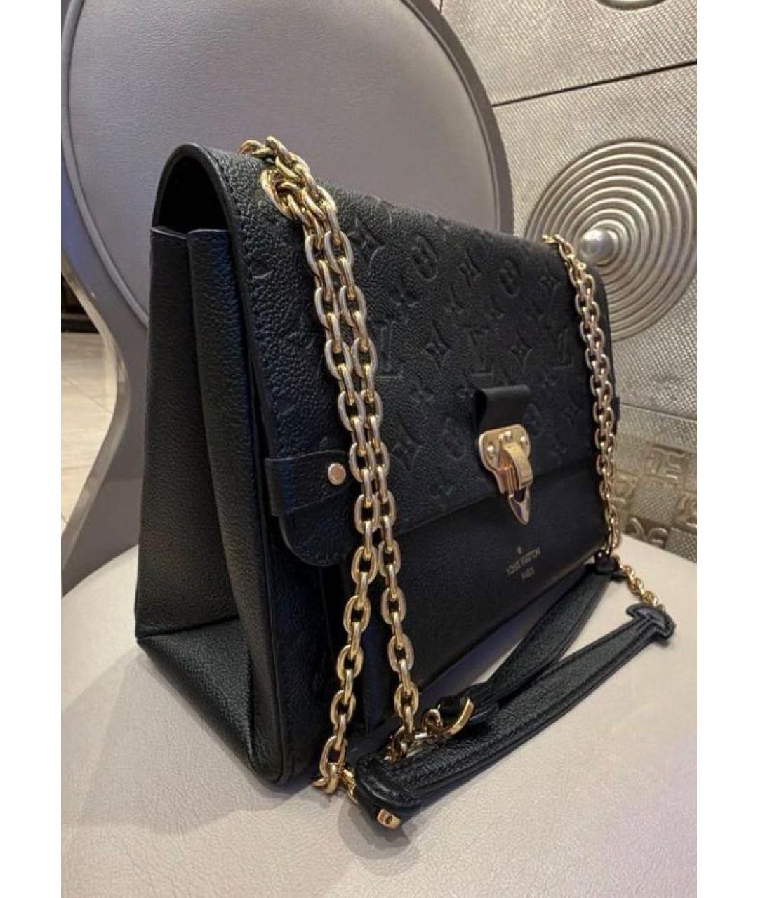 LOUIS VUITTON Черная кожаная сумка через плечо, фото 2