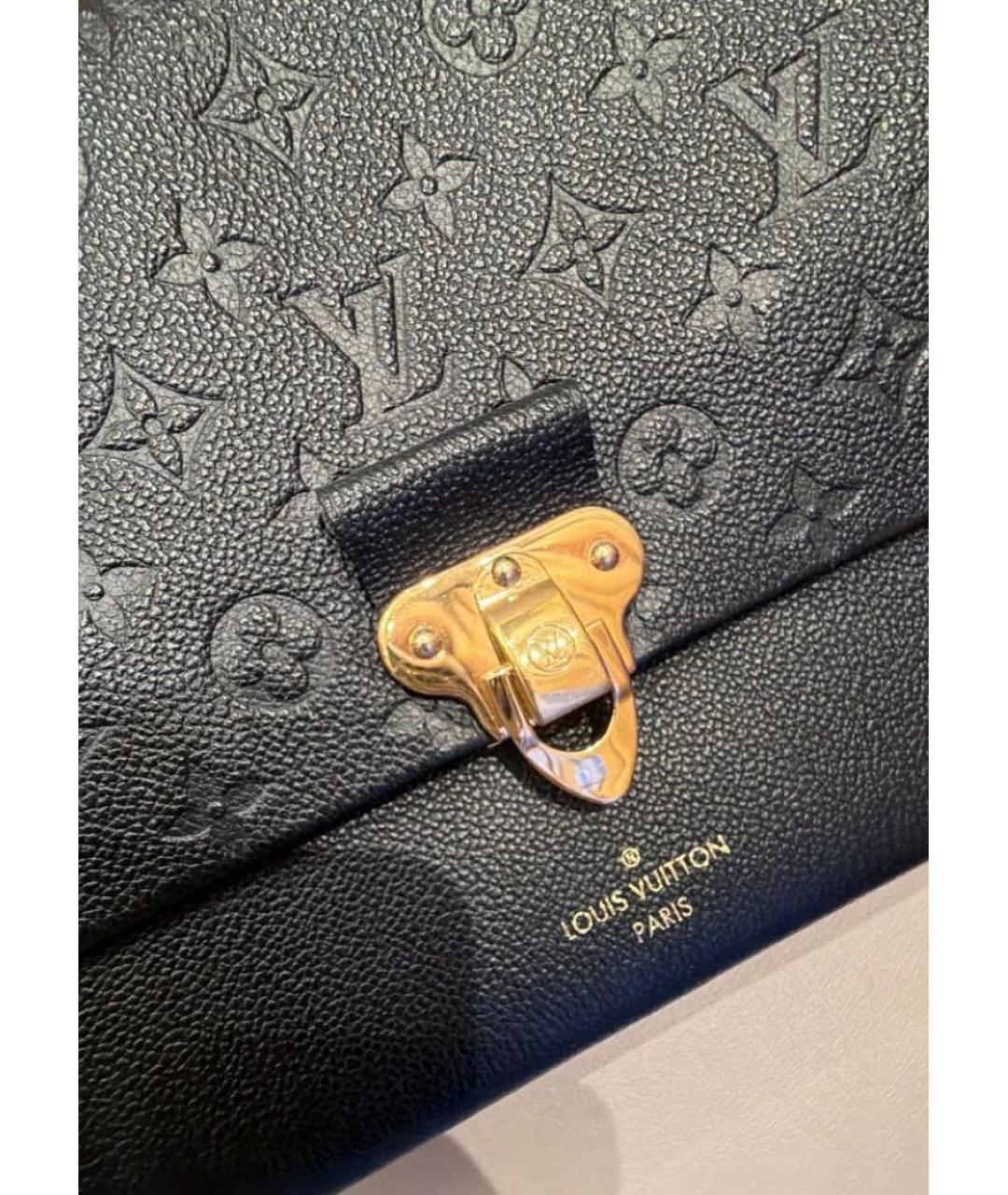 LOUIS VUITTON Черная кожаная сумка через плечо, фото 5