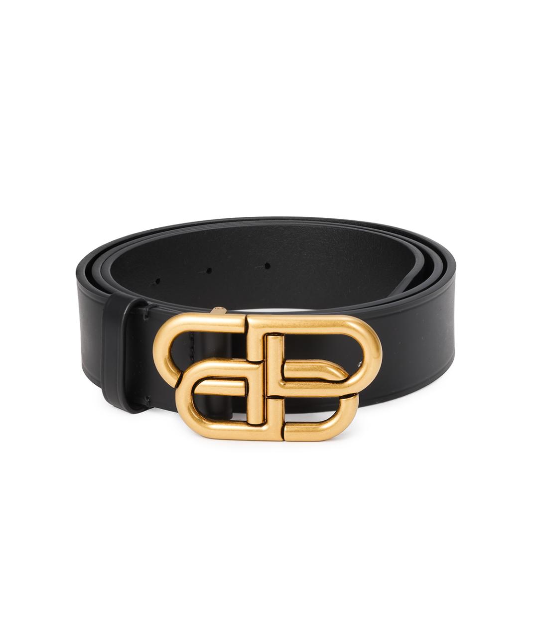 BALENCIAGA Черный кожаный ремень, фото 2