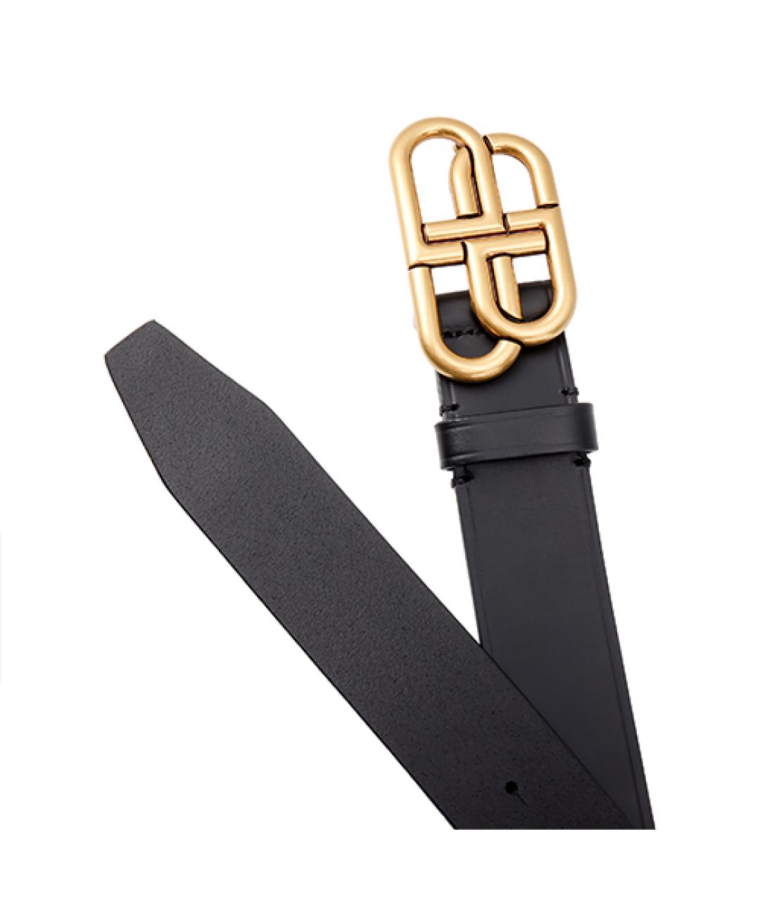 BALENCIAGA Черный кожаный ремень, фото 4