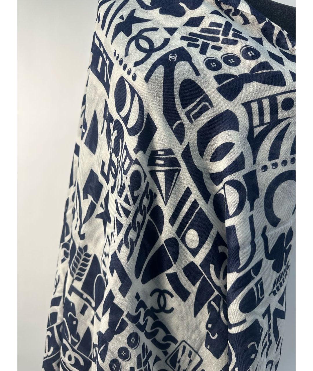 CHANEL Синий кашемировый платок, фото 4