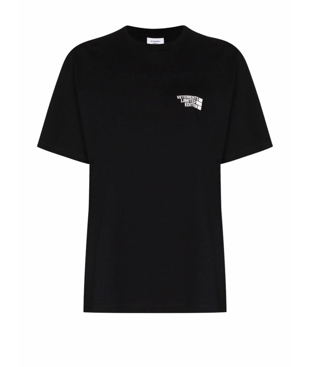 VETEMENTS Черная хлопковая футболка, фото 1
