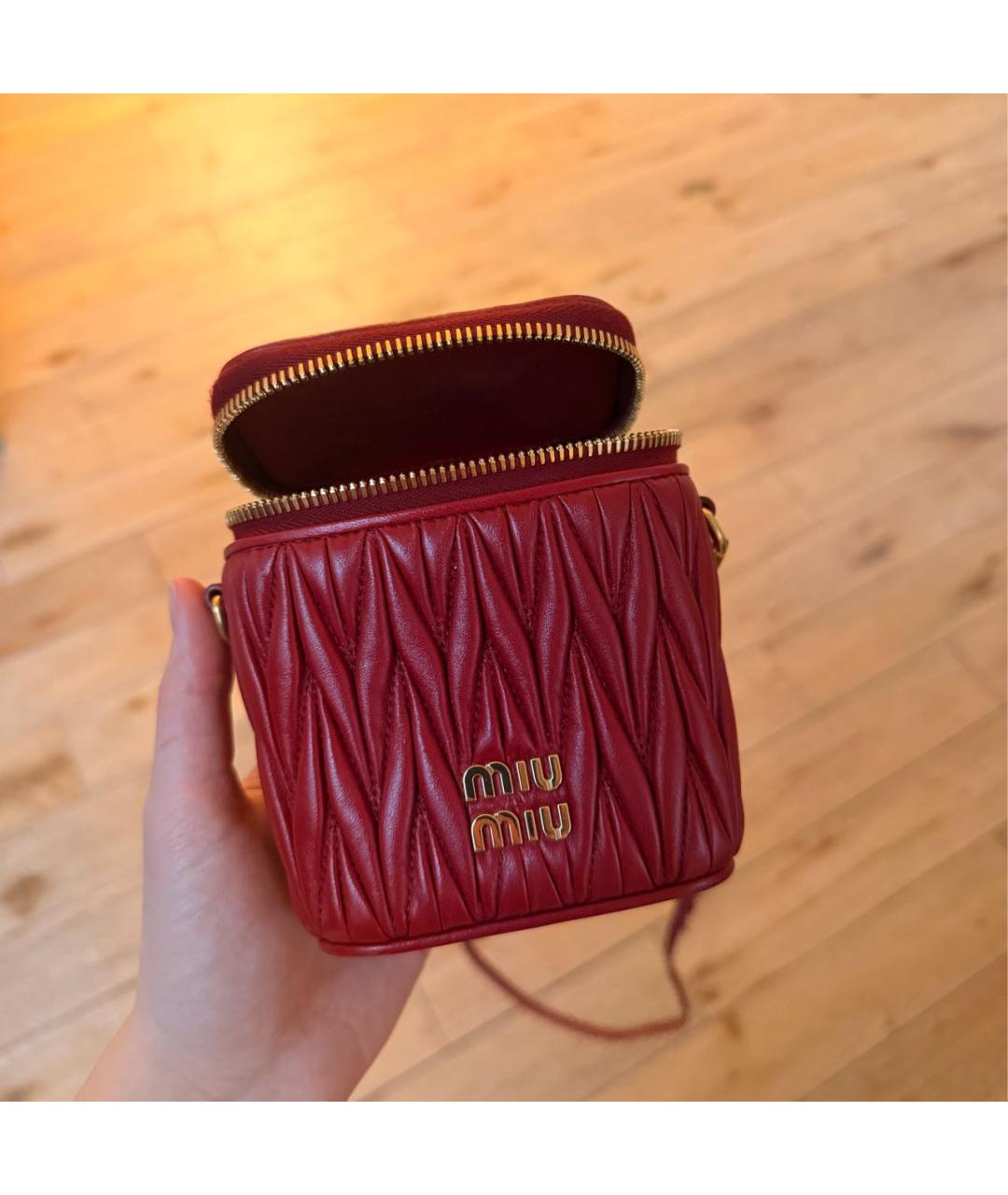 MIU MIU Красная кожаная сумка через плечо, фото 6