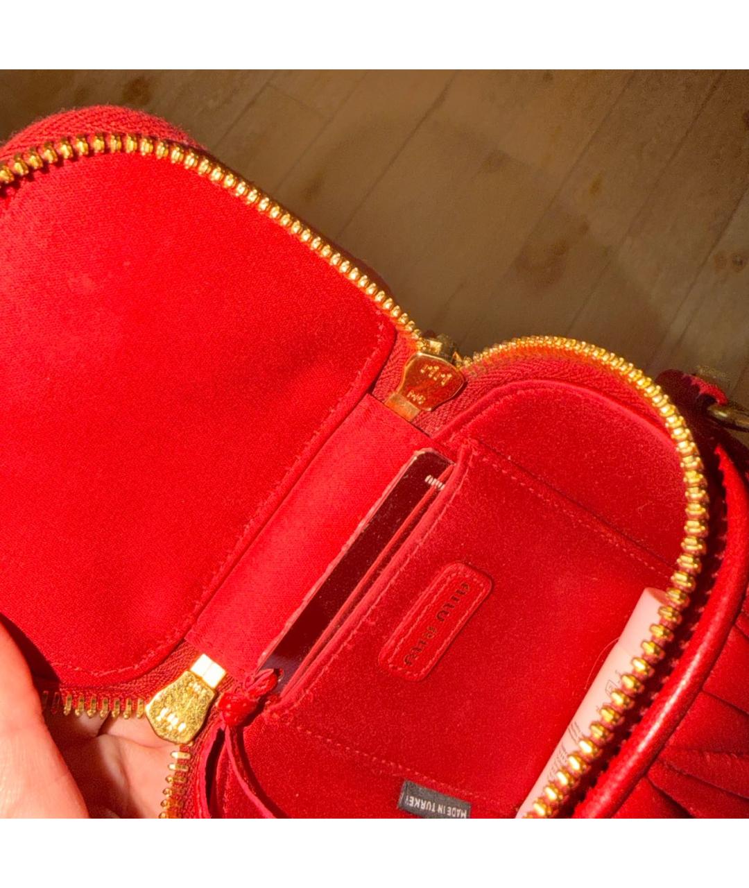 MIU MIU Красная кожаная сумка через плечо, фото 4
