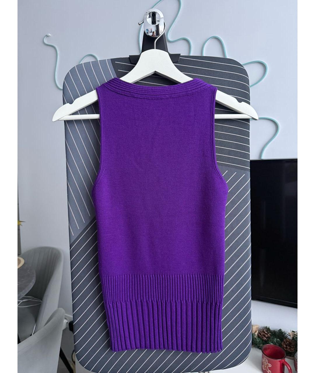 CHRISTIAN DIOR Фиолетовая шерстяная майка, фото 3