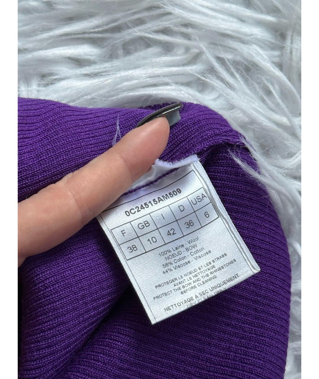 CHRISTIAN DIOR Фиолетовая шерстяная майка, фото 6