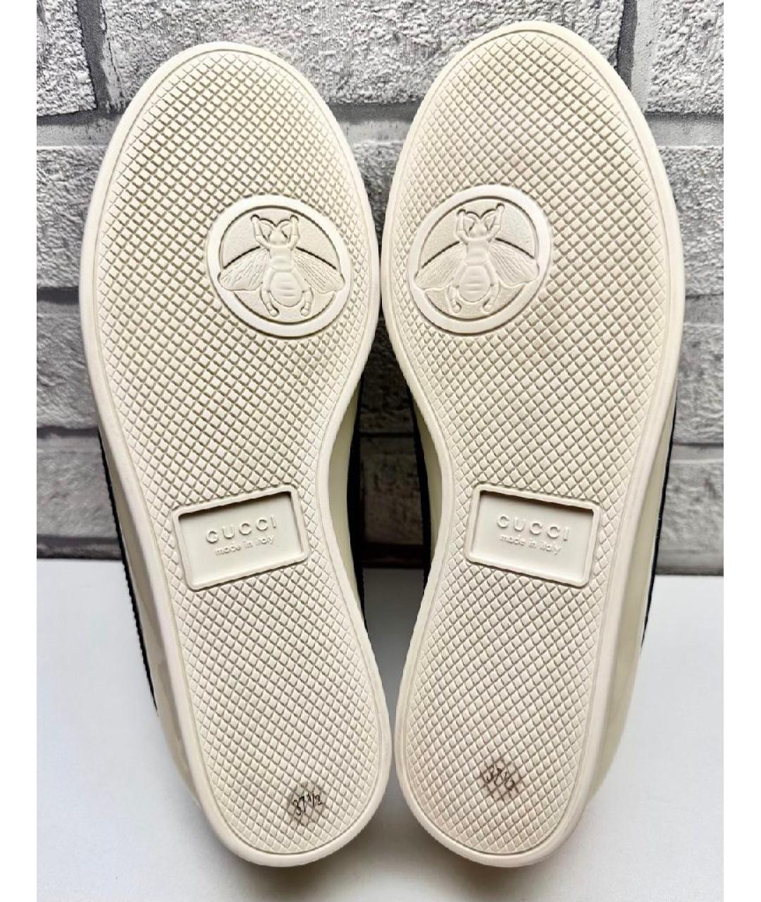 GUCCI Бежевые кожаные кеды, фото 5