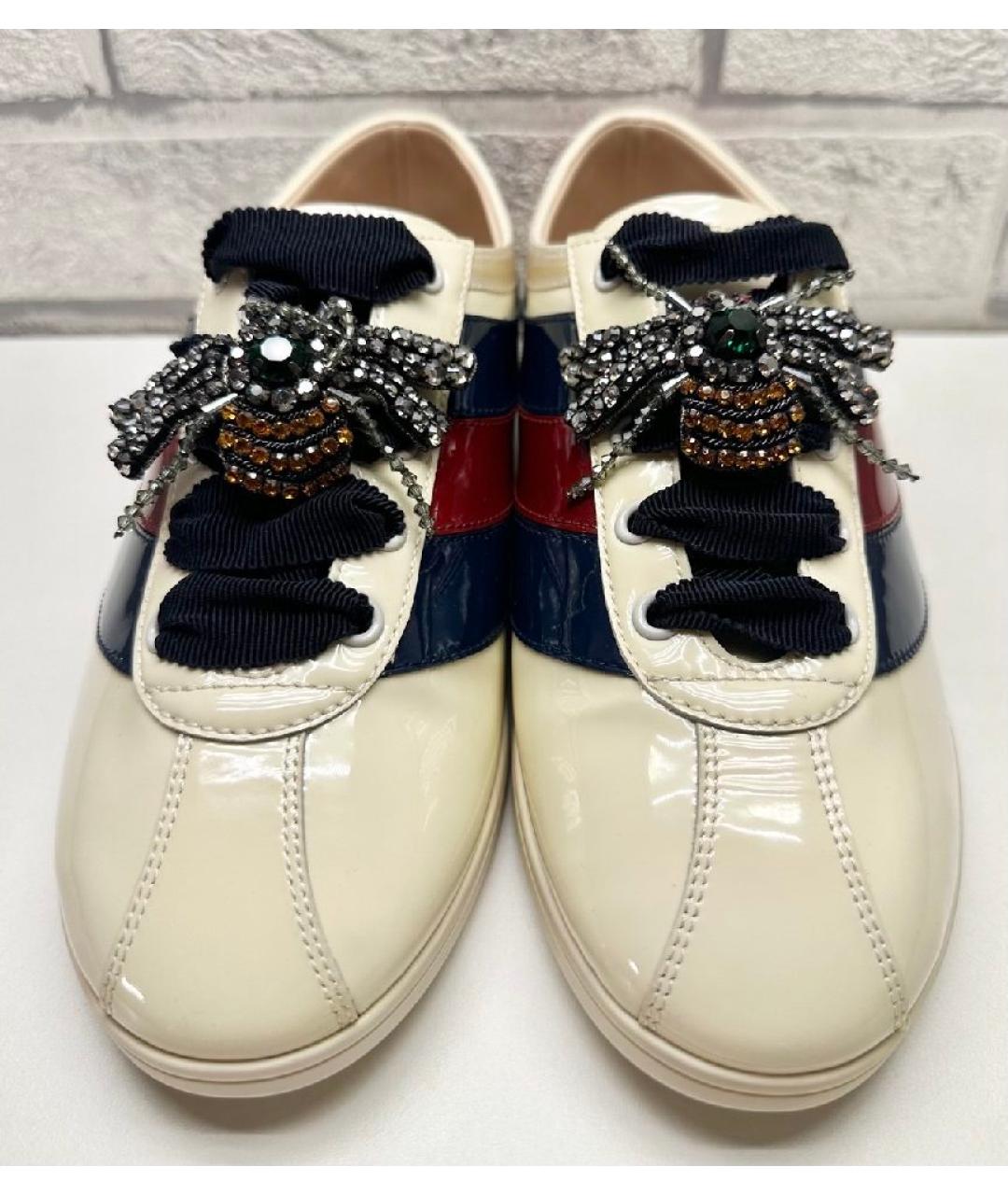 GUCCI Бежевые кожаные кеды, фото 3