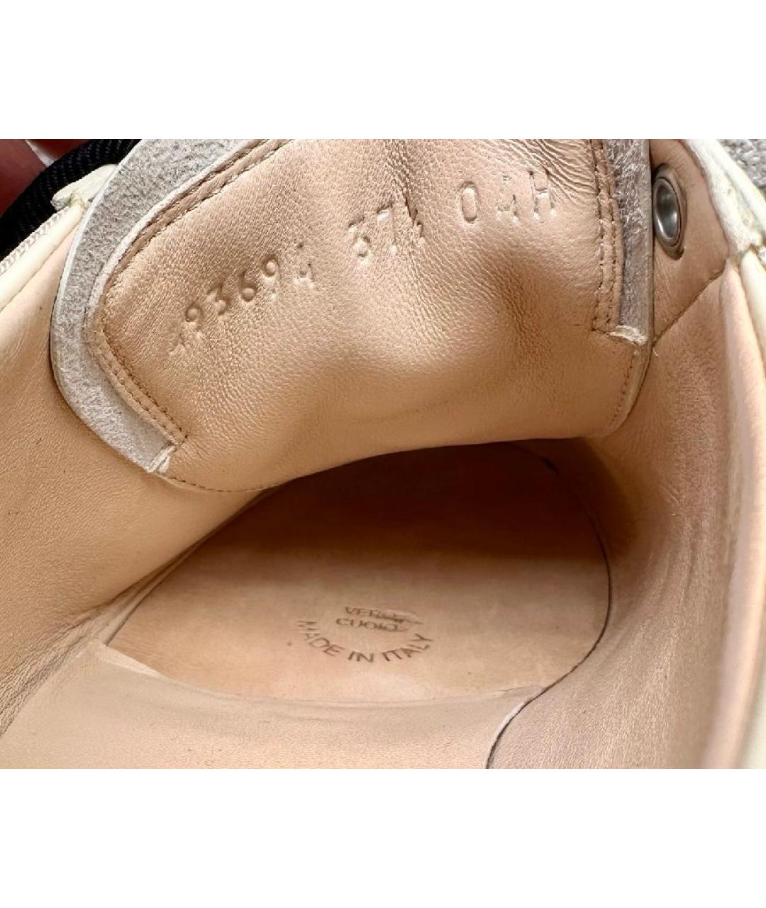 GUCCI Бежевые кожаные кеды, фото 6