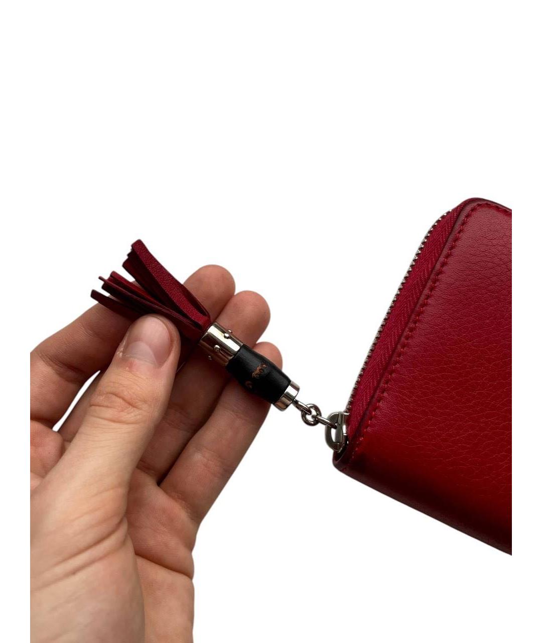 GUCCI Красный кожаный кошелек, фото 3