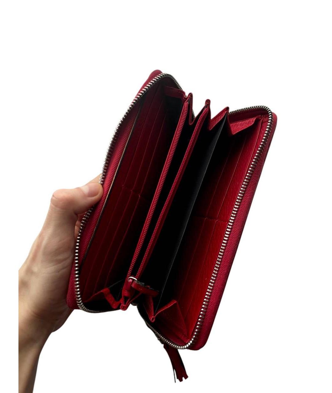 GUCCI Красный кожаный кошелек, фото 5