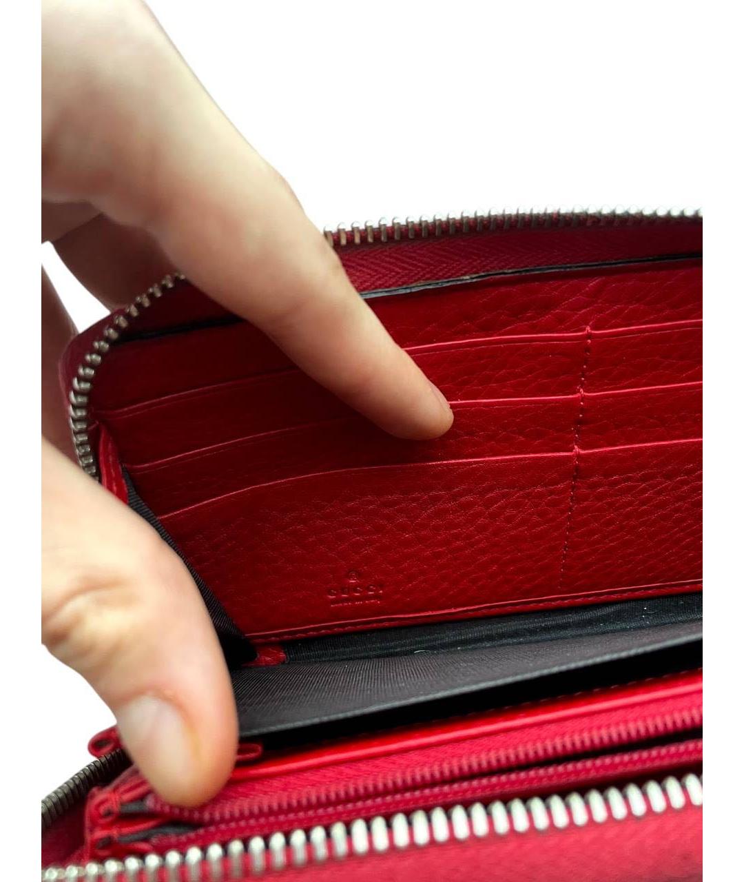 GUCCI Красный кожаный кошелек, фото 7