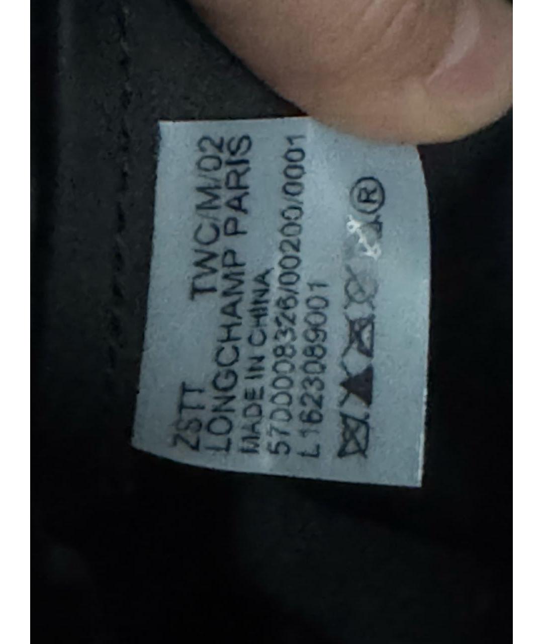 LONGCHAMP Черная тканевая сумка с короткими ручками, фото 7