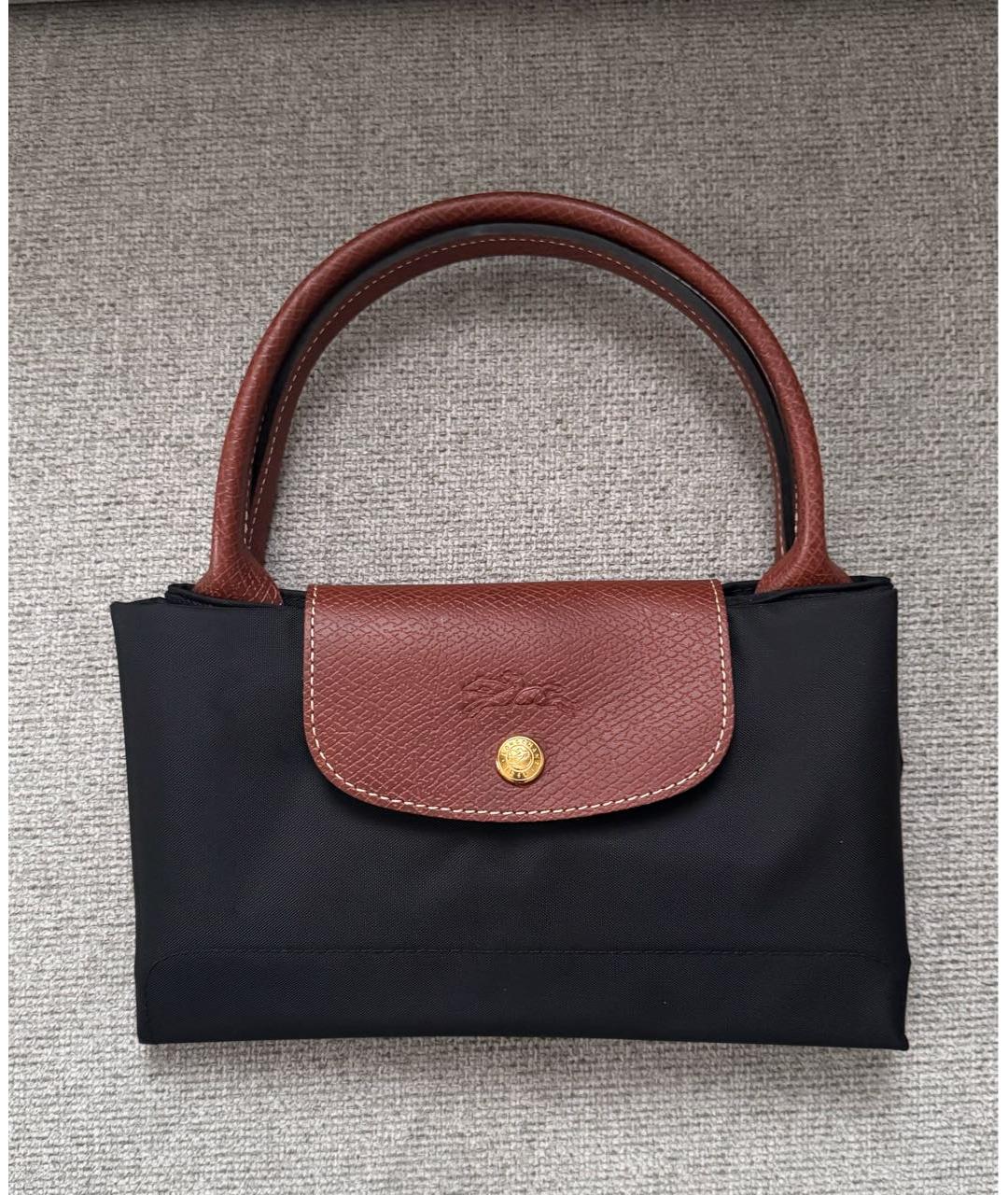 LONGCHAMP Черная тканевая сумка с короткими ручками, фото 6