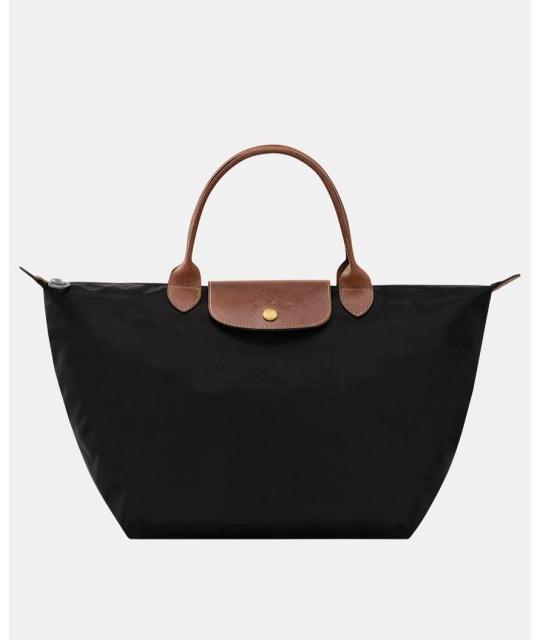 LONGCHAMP Черная тканевая сумка с короткими ручками, фото 8