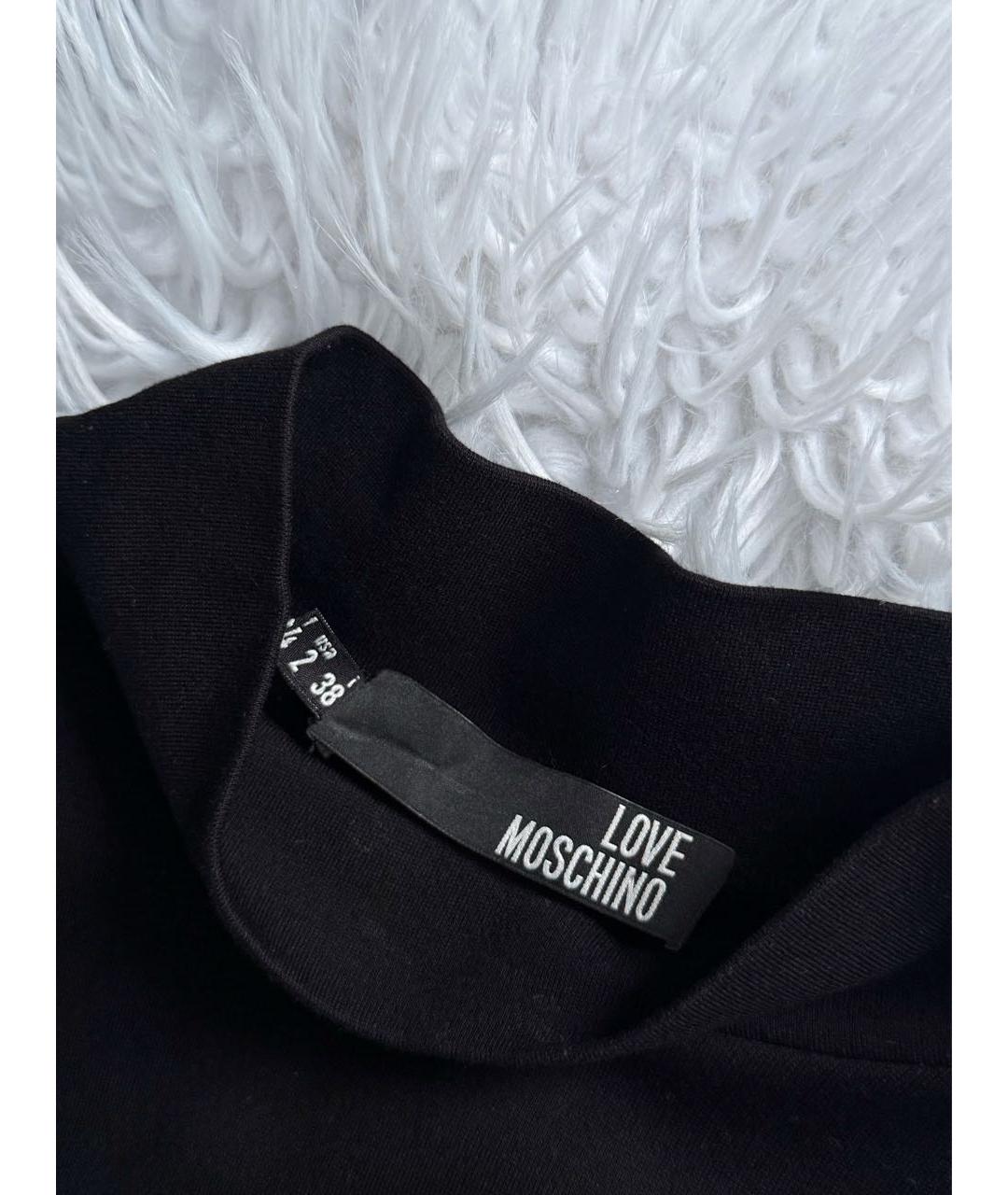 LOVE MOSCHINO Черное вискозное повседневное платье, фото 3